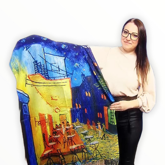 Bufanda de lana, 70 cm x 180 cm, Van Gogh - Cafe Terrace At Night
