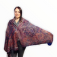 Bufanda-Chal 100% Pashmina CashmereReal, 70 cm x 180 cm, Azul Marino