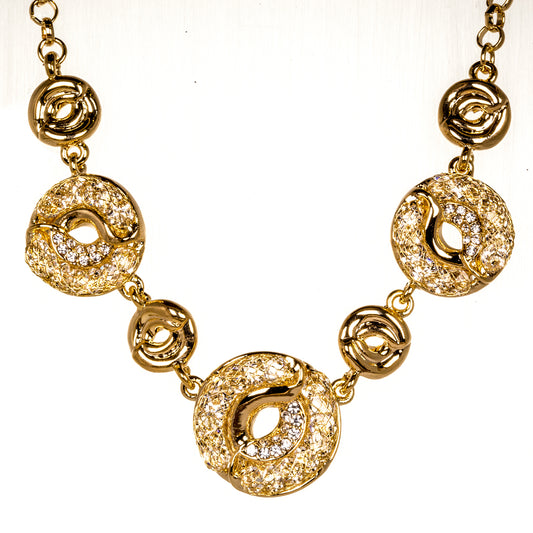 Collar de Aleación Bañado en Oro con Cristal Emporia® Blanco