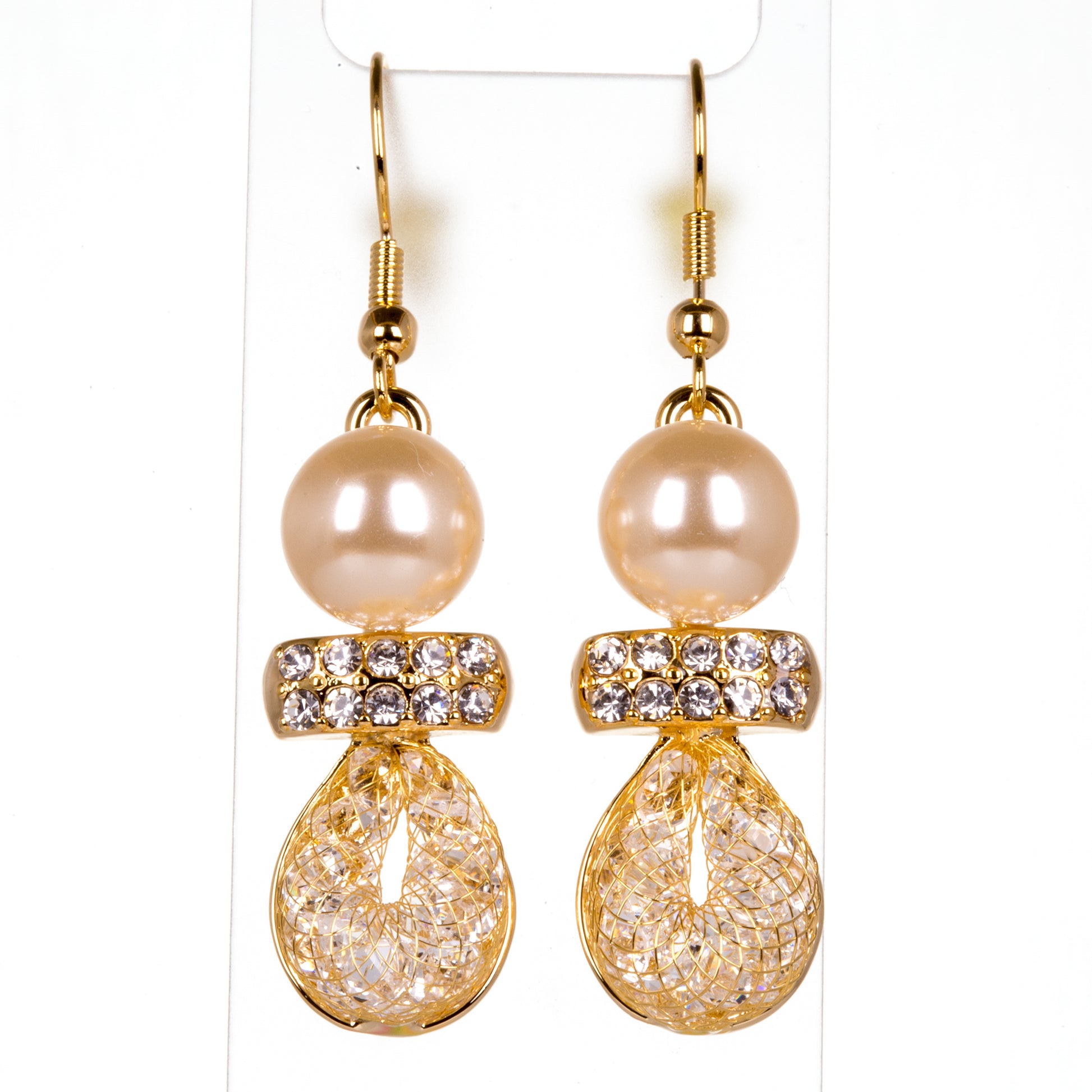 Conjunto de Aleación Bañado en Oro con Cristal Emporia® Blanco 3 