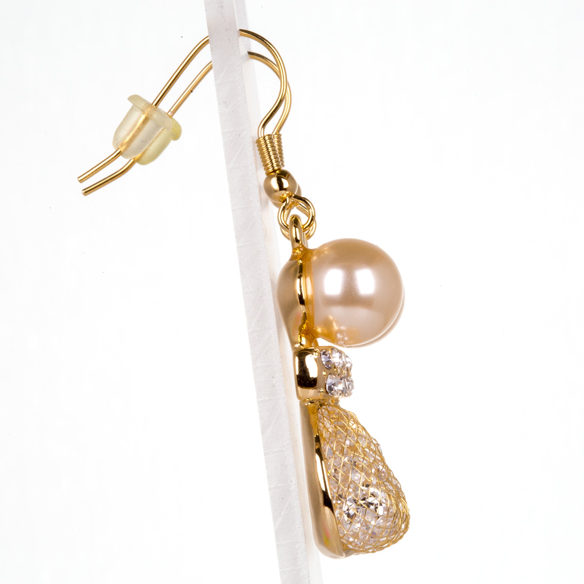 Conjunto de Aleación Bañado en Oro con Cristal Emporia® Blanco 4 