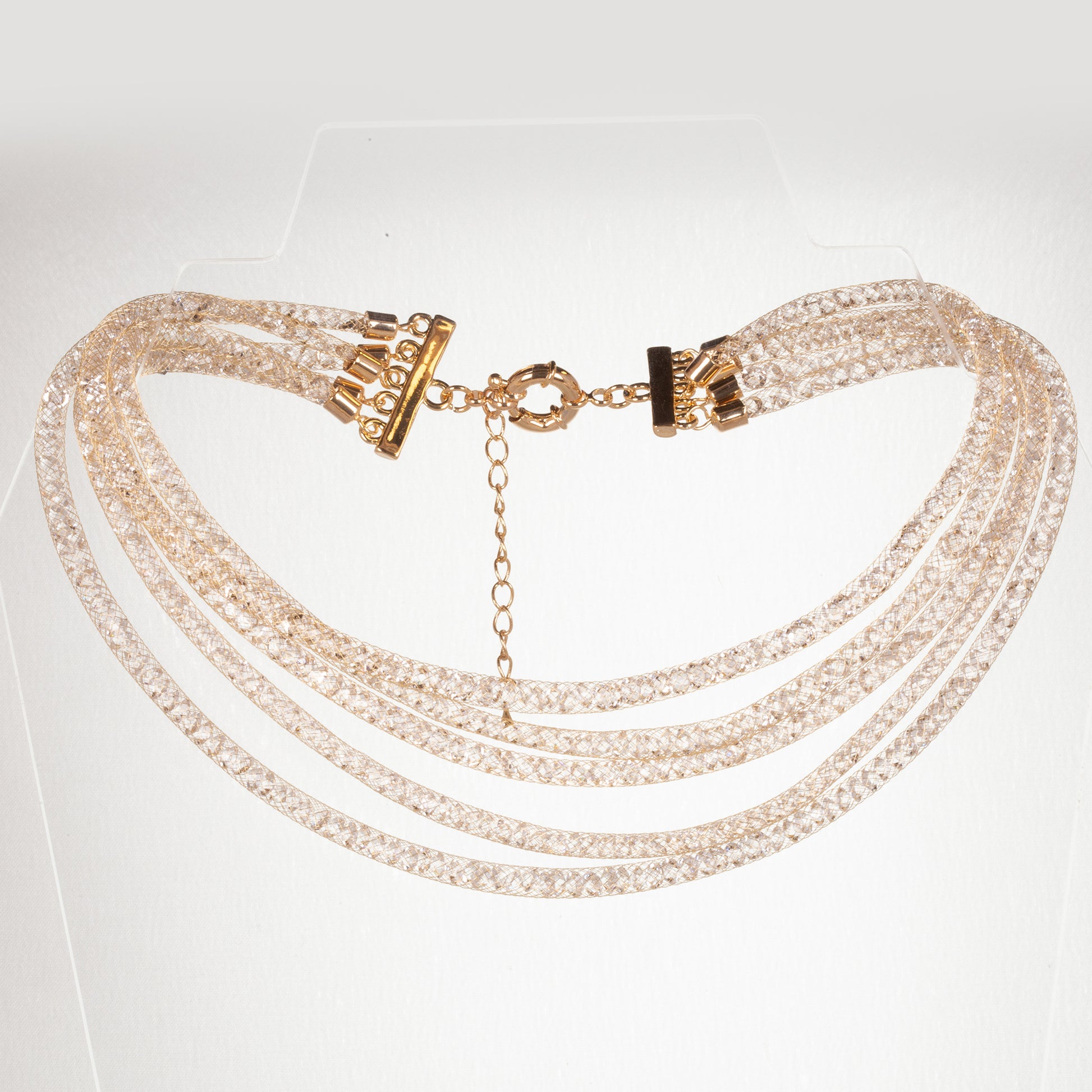 Conjunto de Aleación Bañado en Oro con Cristal Emporia® Blanco 2 