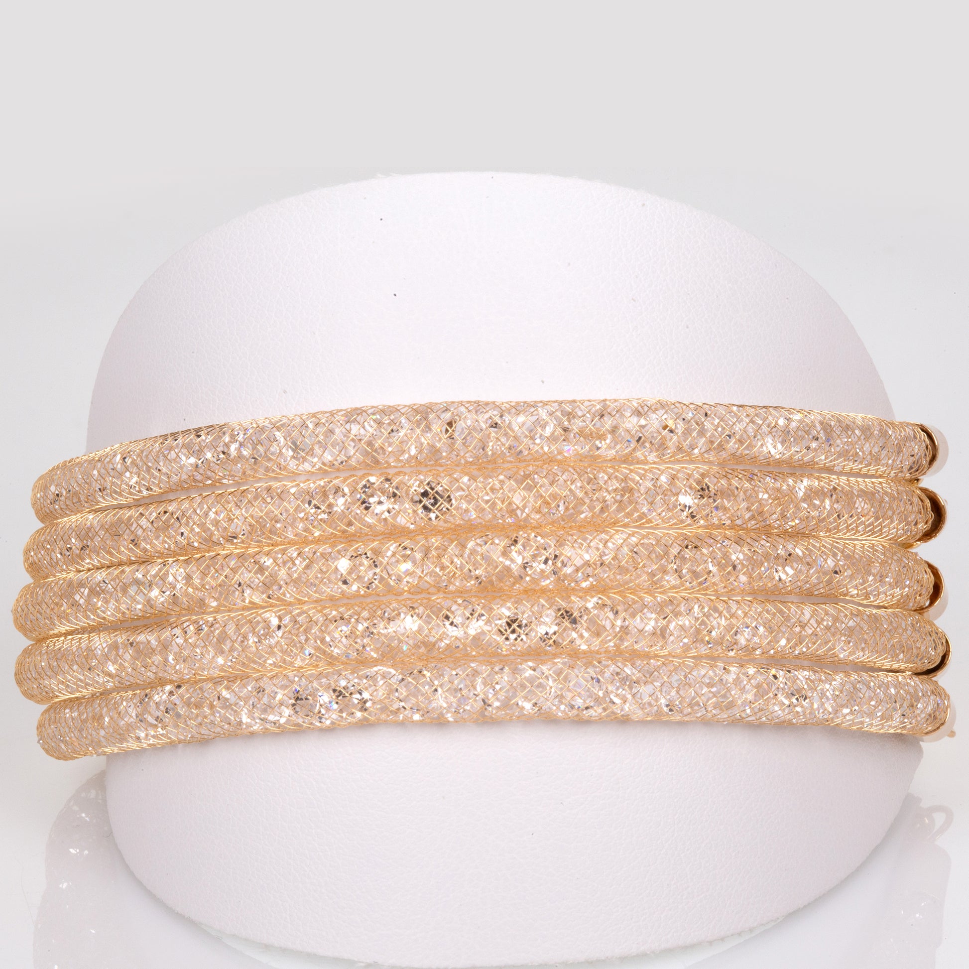 Conjunto de Aleación Bañado en Oro con Cristal Emporia® Blanco 3 