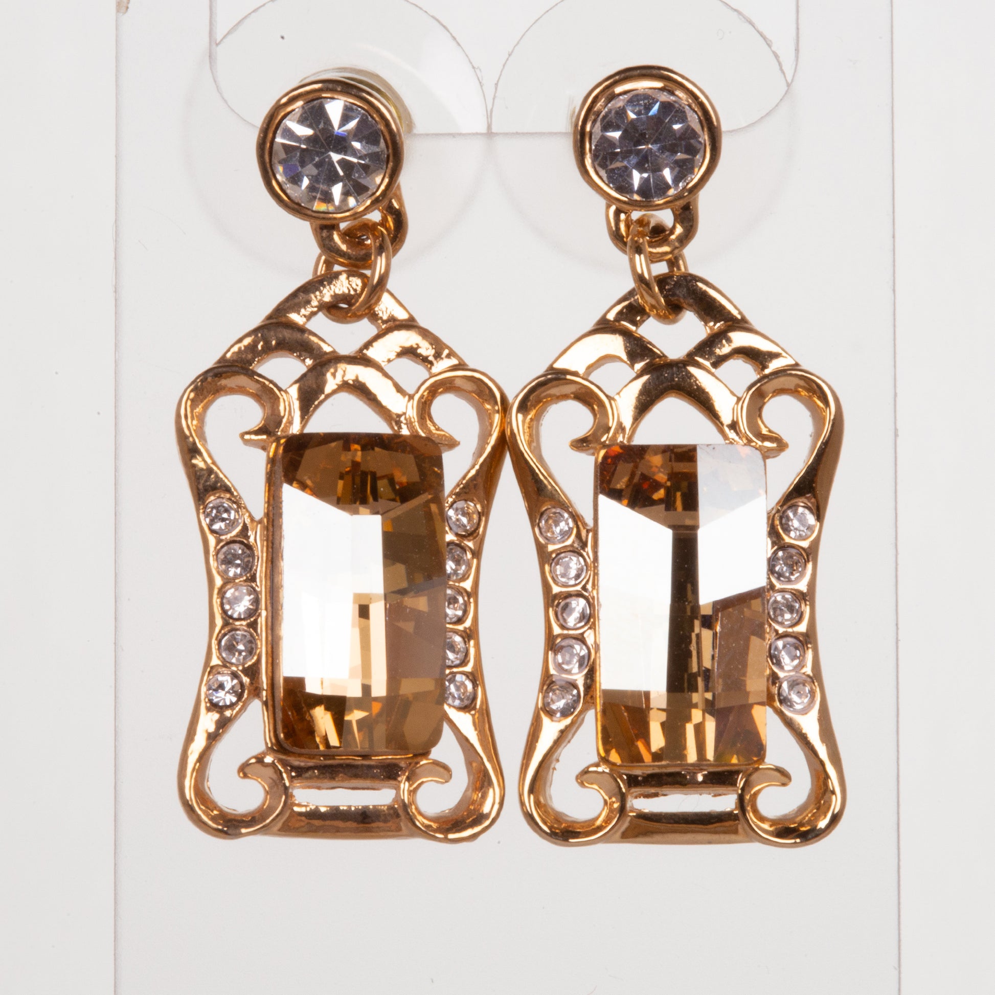 Conjunto de Aleación Bañado en Oro con Cristal Emporia® Champagne 5 