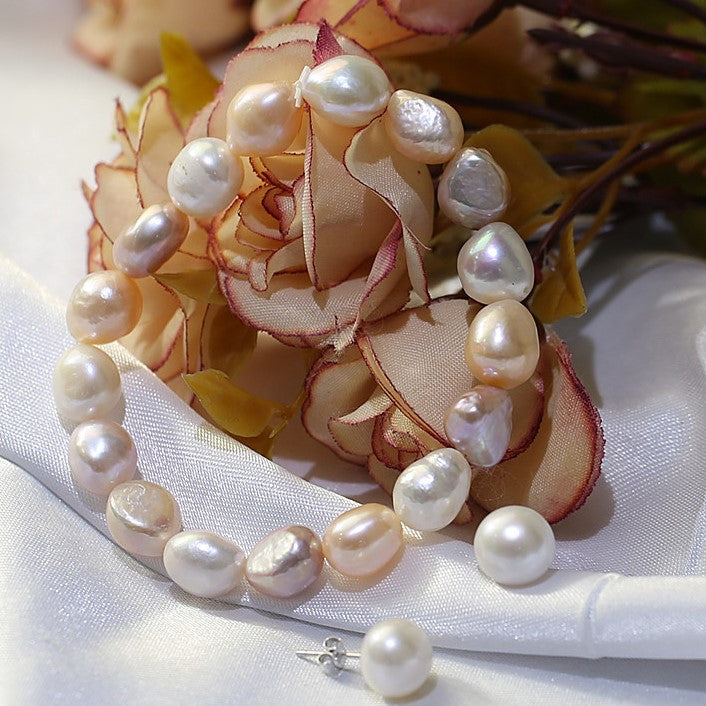 Conjunto de Plata con Perla de agua dulce multicolor barroca 5 