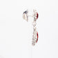 Conjunto de Aleación Bañado en Oro Blanco con Cristal Emporia® Rojo y Cristal Emporia® Blanco ( Collar +Pendientes )