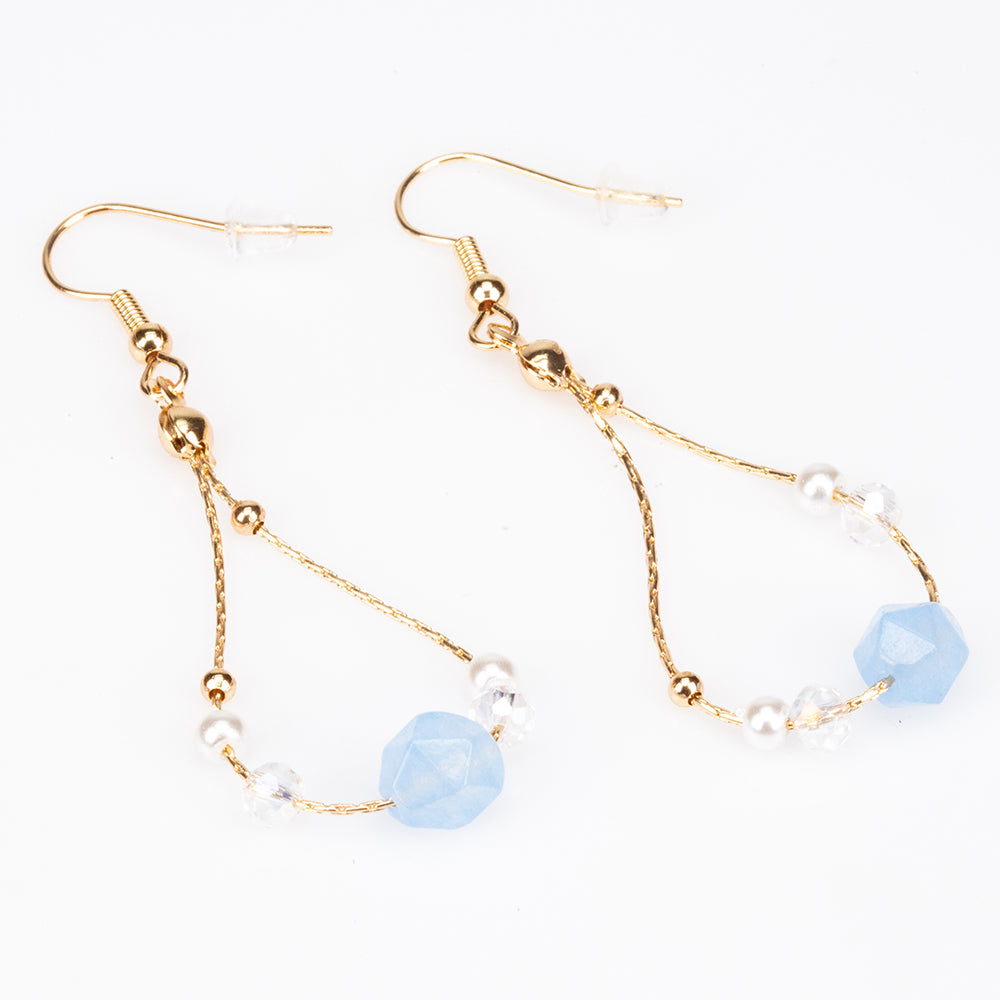 Conjunto de Aleación Bañado en Oro con Turmalina ( Collar +Pendientes +Pulsera ) 3 