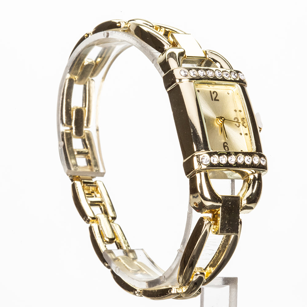Conjunto de Aleación Bañado en Oro con Cristal Emporia® Blanco 4 