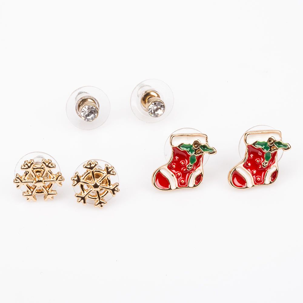 Conjunto de Aleación Bañado en Oro con Cristal Emporia® Rojo y Cristal Emporia® Blanco ( Pendientes ) 1 