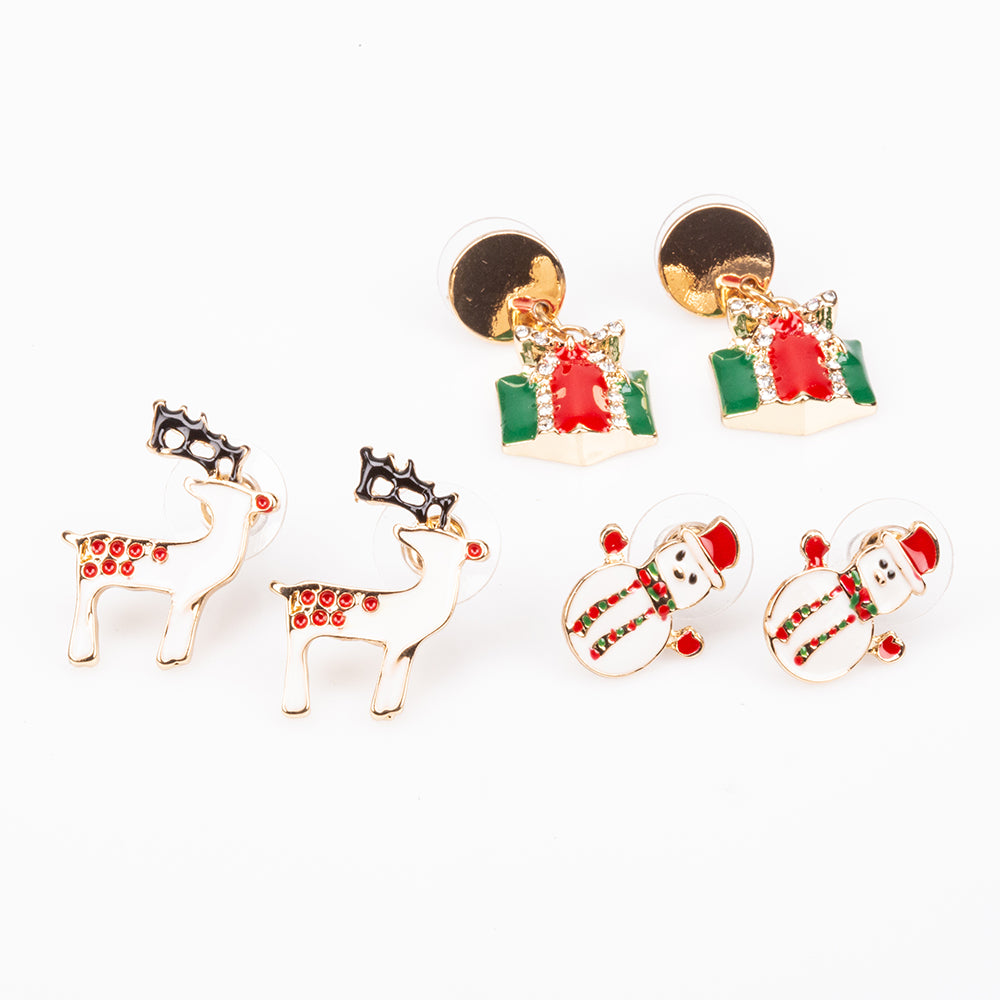 Conjunto de Aleación Bañado en Oro con Cristal Emporia® Rojo y Cristal Emporia® Blanco ( Pendientes ) 1 
