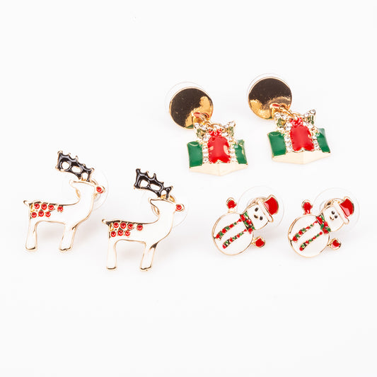 Conjunto de Aleación Bañado en Oro con Cristal Emporia® Rojo y Cristal Emporia® Blanco ( Pendientes )