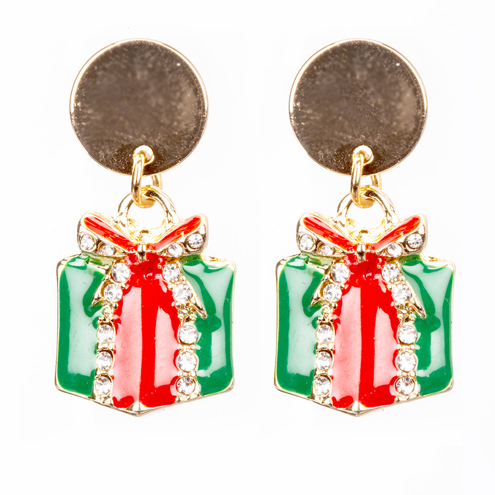 Conjunto de Aleación Bañado en Oro con Cristal Emporia® Rojo y Cristal Emporia® Blanco ( Pendientes ) 6 