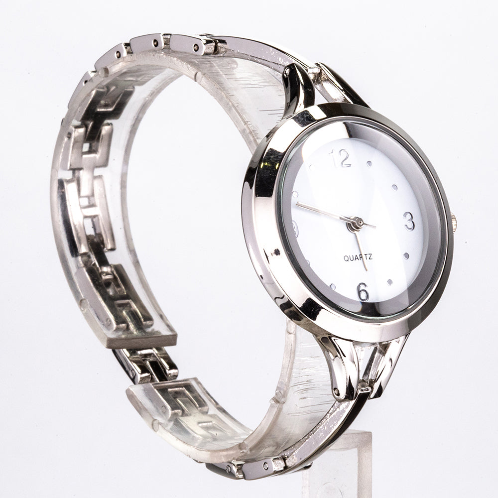 Reloj de pulsera para mujer, tono plateado