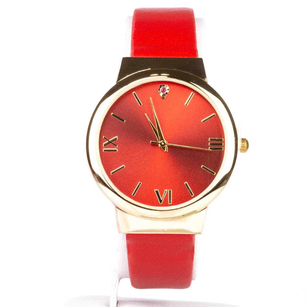 de Aleación Bañado en Oro con Rubí