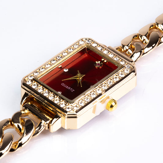 de Aleación Bañado en Oro con Rubí