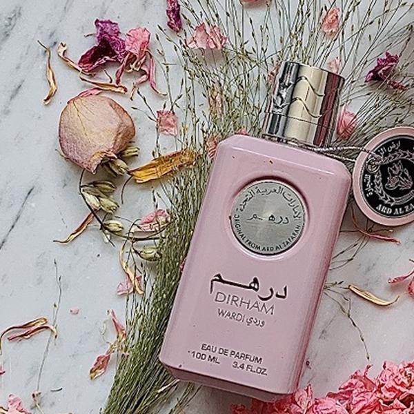 100 ml Eau de Perfume Dirham Wardi Fragancia Afrutado Dulce Floral para Mujeres