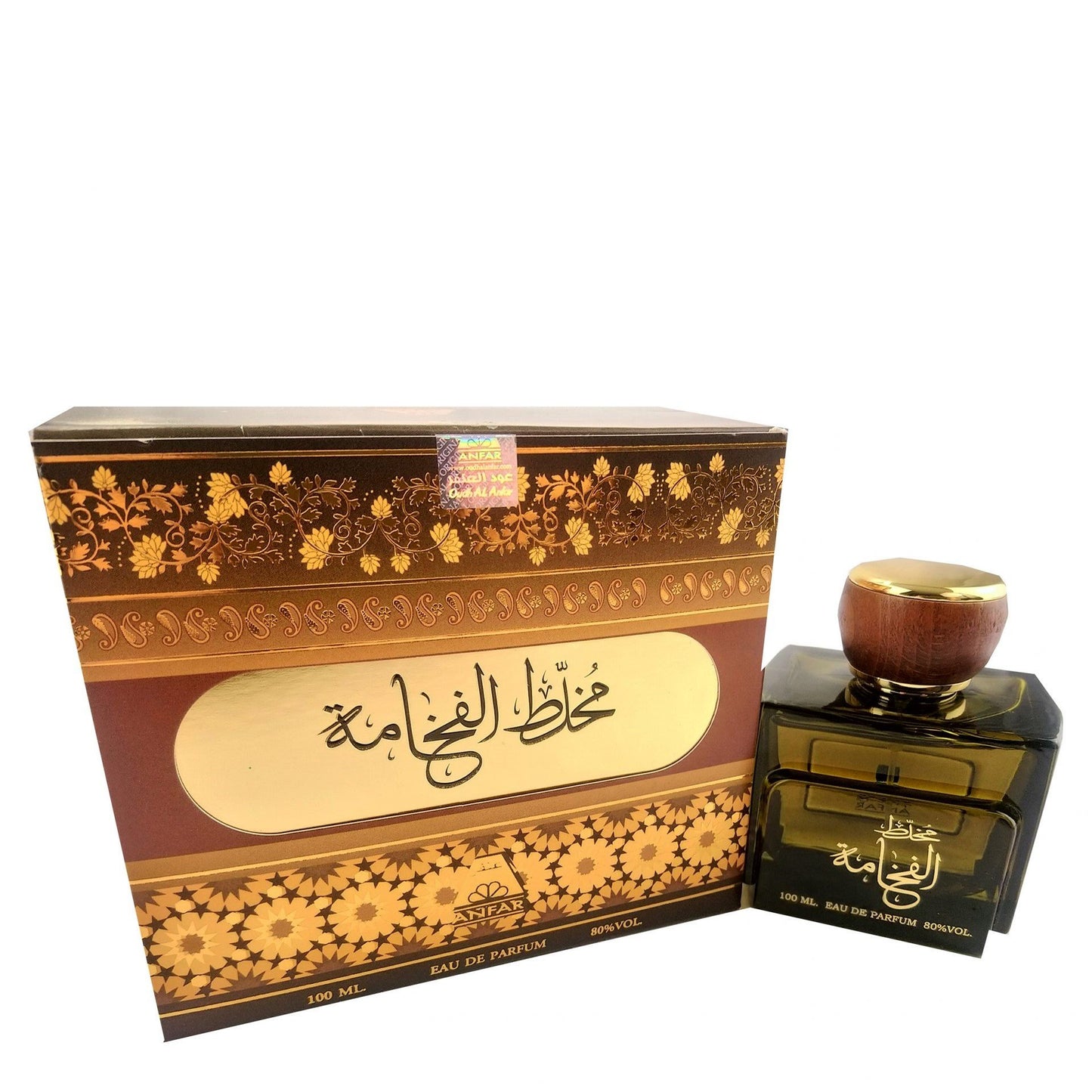 100 ml Eau de Perfume Mukhallat Al Fakhama Fragancia Leñoso, Floral Sándalo y Oud para Hombres