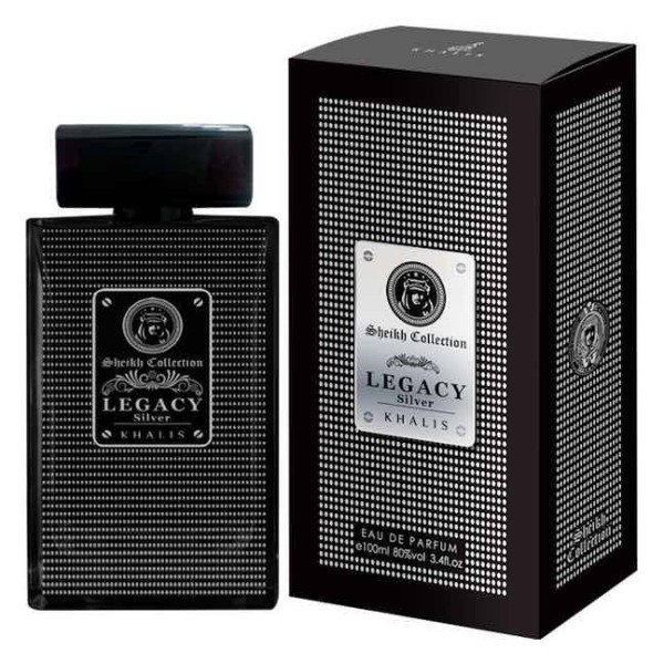 100 ml Eau de Perfume LEGACY SILVER Fragancia afrutada y de cuero para hombres