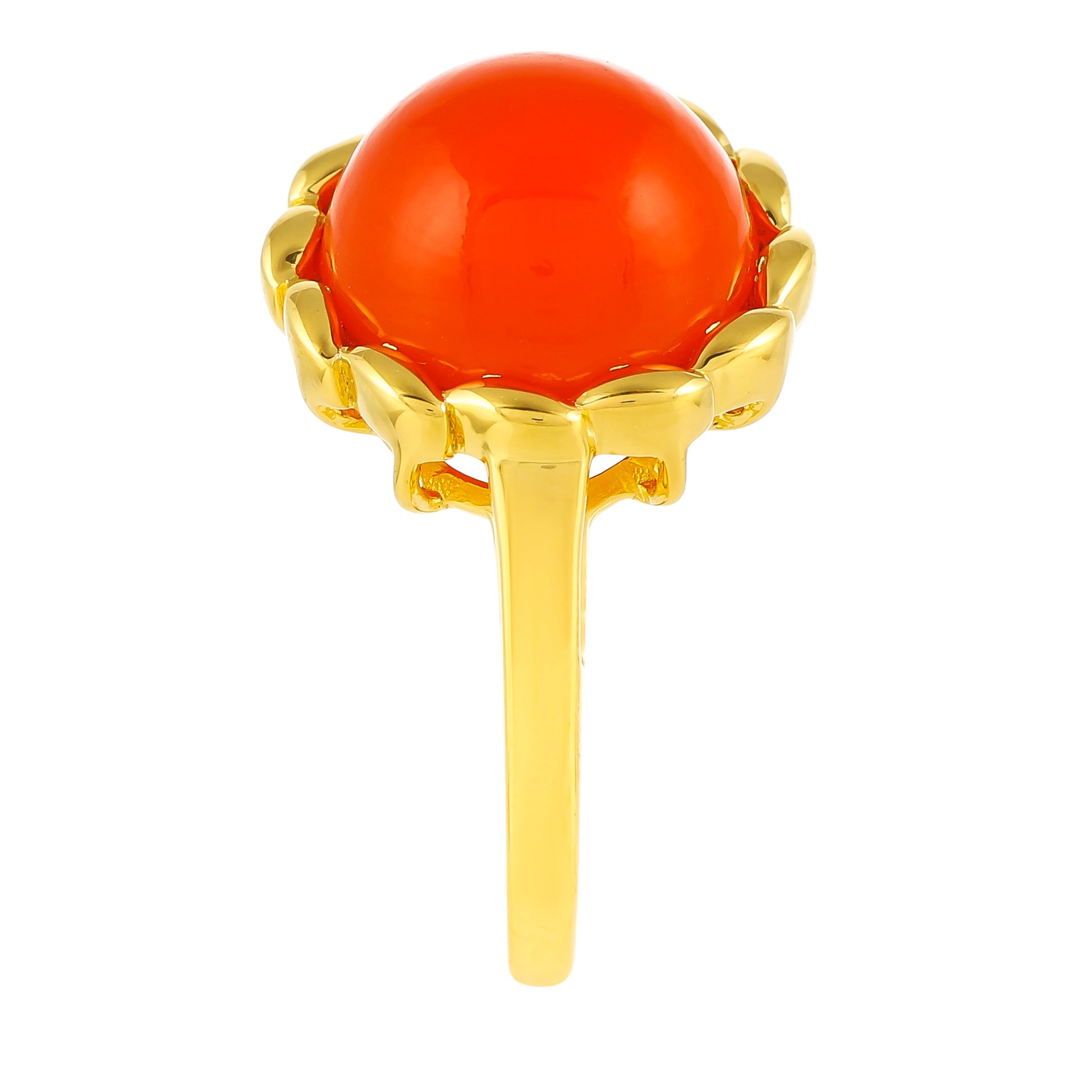 Anillo de Plata Bañada en Oro con Cornalina 3 