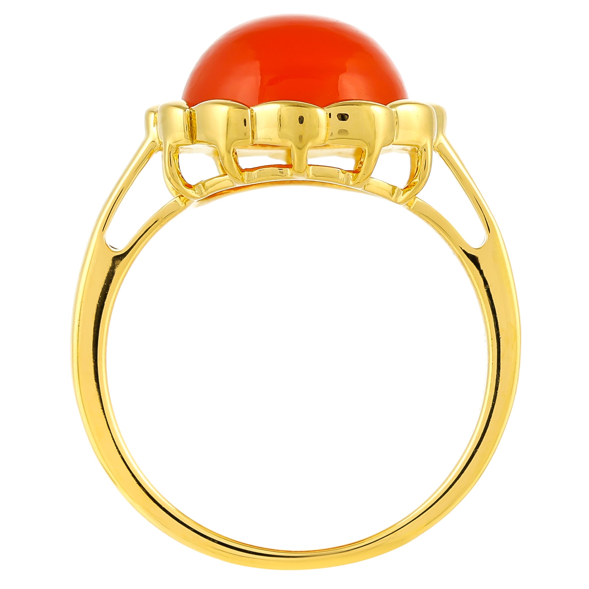 Anillo de Plata Bañada en Oro con Cornalina 4 