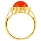 Anillo de Plata Bañada en Oro con Cornalina