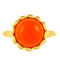 Anillo de Plata Bañada en Oro con Cornalina