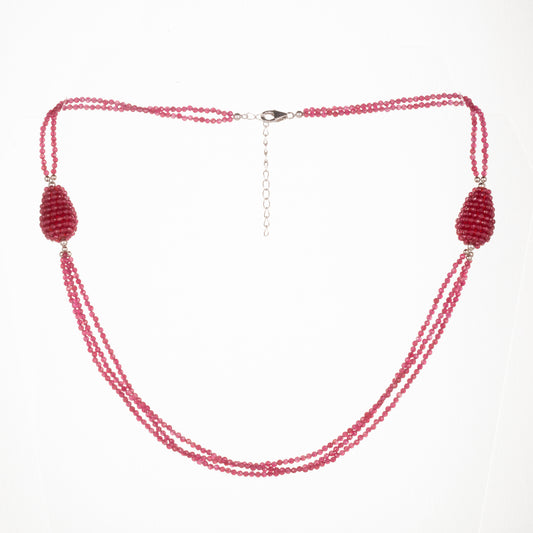 Collar de Plata con Cuarzo Rojo