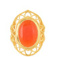 Anillo de Plata Bañada en Oro con Cornalina