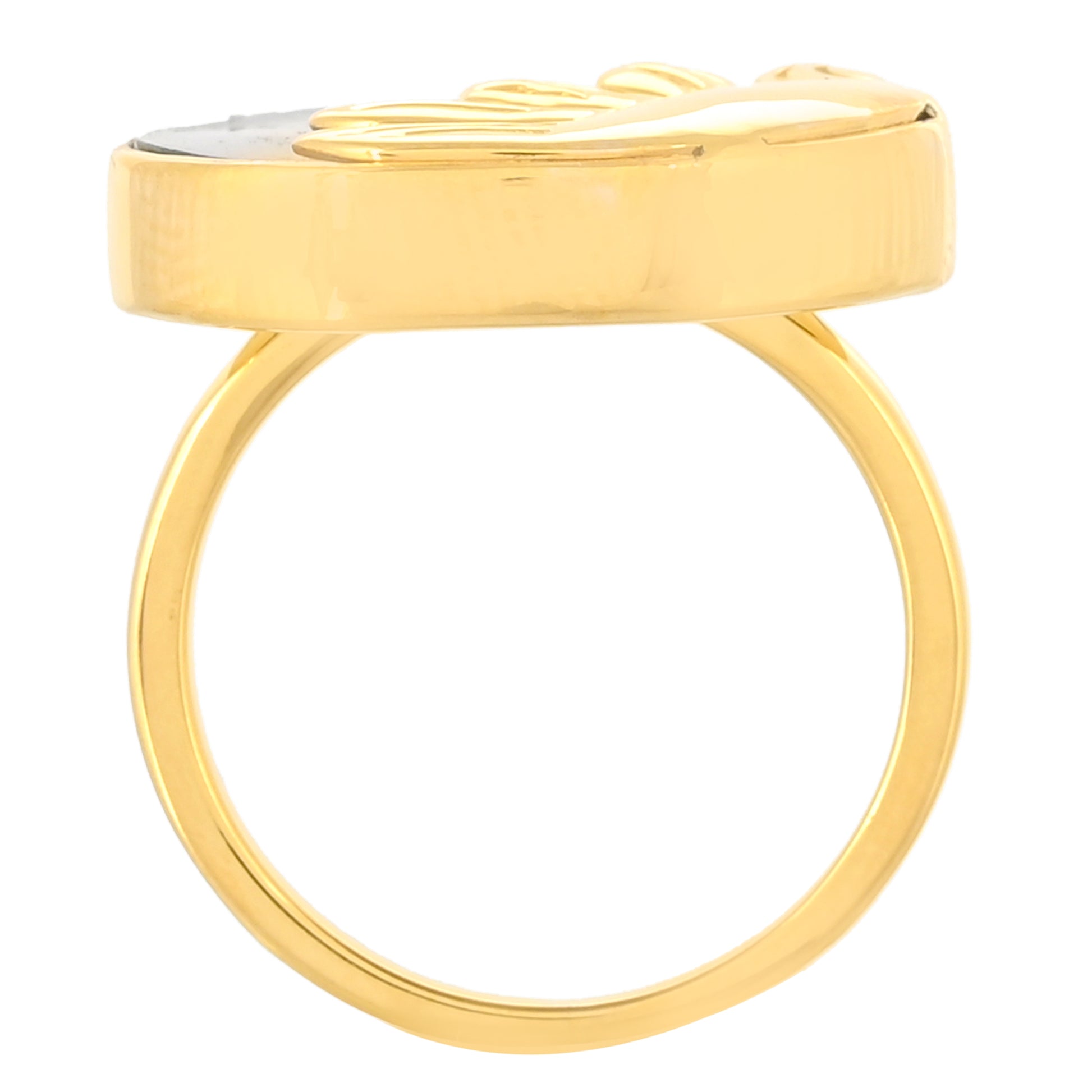 Anillo de Plata Bañada en Oro con Concha de abulón 4 
