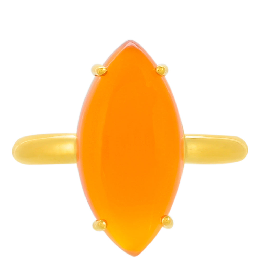 Anillo de Plata Bañada en Oro con Cornalina 1 