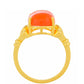 Anillo de Plata Bañada en Oro con Cornalina
