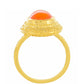 Anillo de Plata Bañada en Oro con Cornalina
