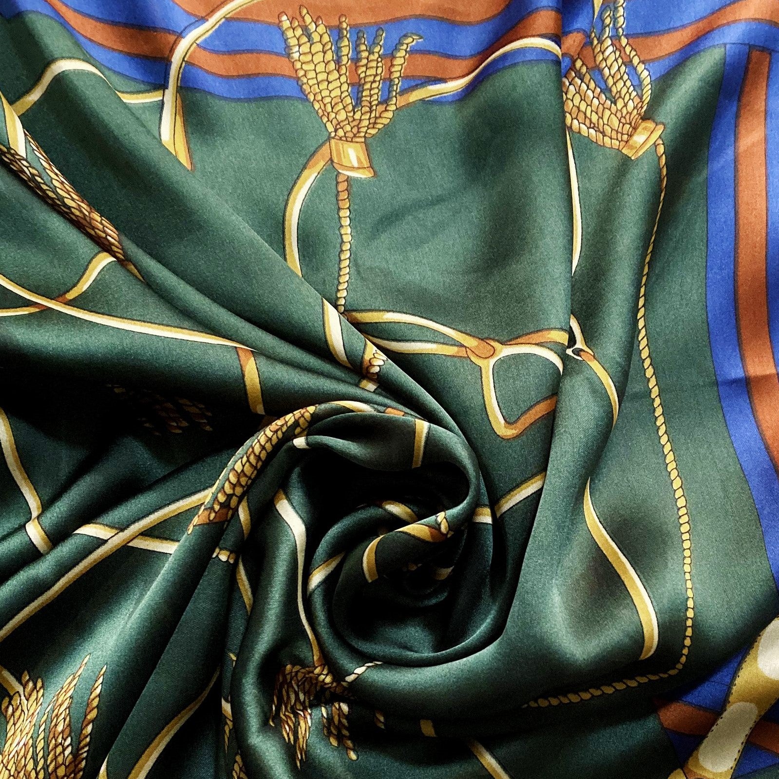 Pañuelo de seda 100% auténtica, 90 cm x 180 cm, verde 5 