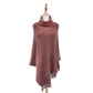 Poncho de punto con cuello alto, 50 cm x 70 cm x 335 cm, marrón oxidado