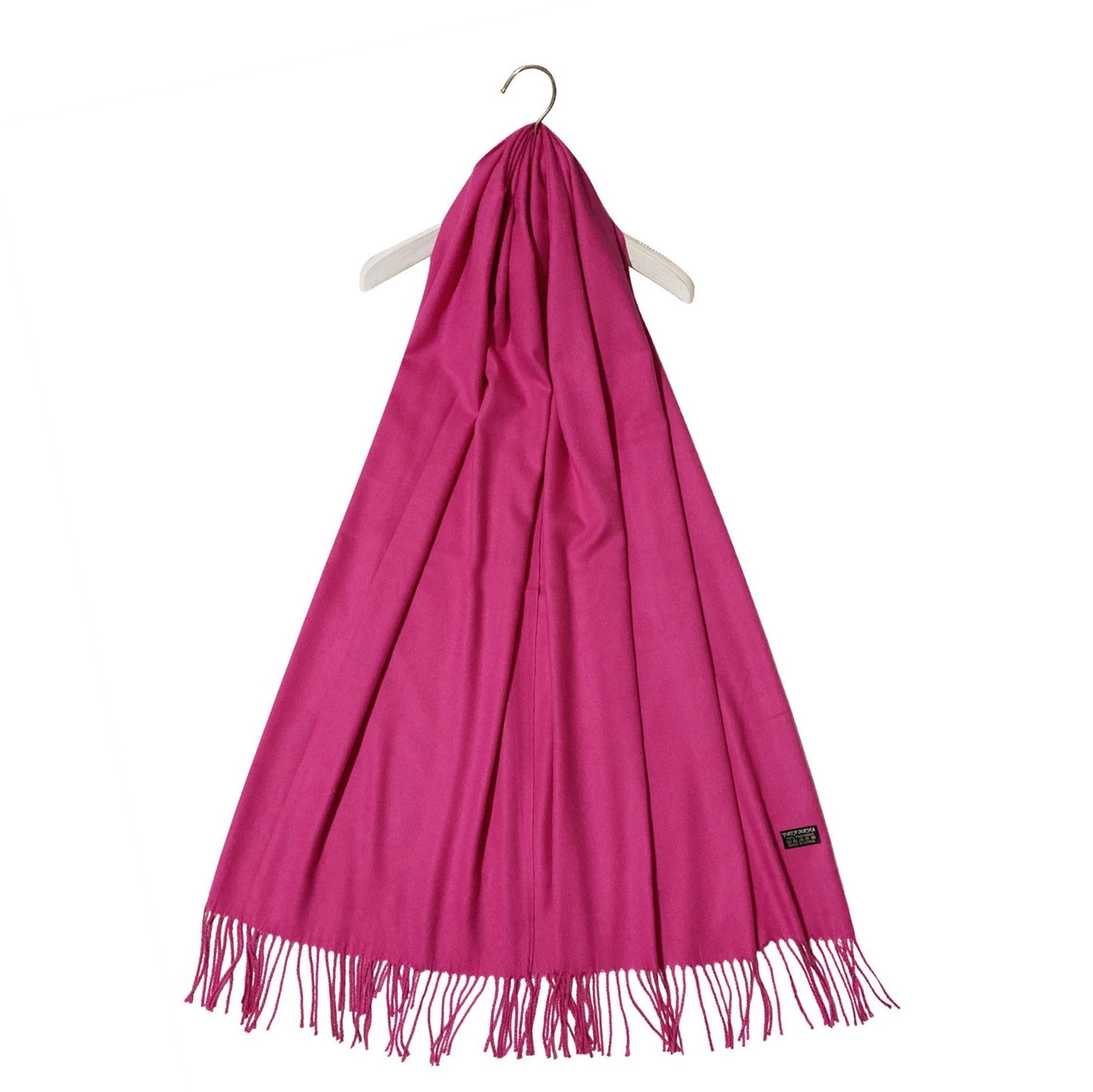 Bufanda de cachemira 100% pashmina auténtica, 70 cm x 170 cm, rosa fucsia 2 