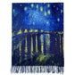 Bufanda de lana, 70 cm x 180 cm, Van Gogh - Starry Over The Rhone