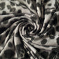 Bufanda de lana, 65 cm x 180 cm, estampado de leopardo, gris