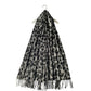 Bufanda de lana, 65 cm x 180 cm, estampado de leopardo, gris