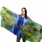 Bufanda-Mantón de algodón, 70 cm x 180 cm, Van Gogh - Dos álamos
