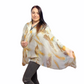 Bufanda-bufanda blanca con estampado de plumas flotantes, 90 cm x 180 cm