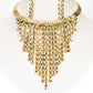 Conjunto de Aleación Bañado en Oro con Cristal Emporia® Blanco ( Collar +Pendientes )