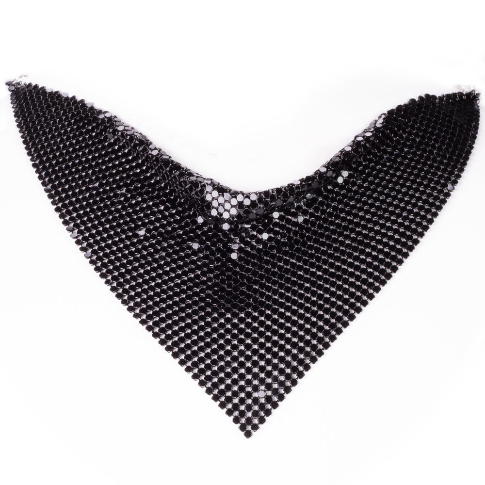 Conjunto de Aleación Bañado en Oro con Cristal Emporia® Negro ( Collar +Pendientes ) 2 