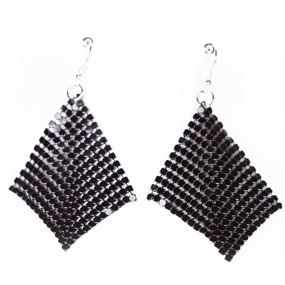 Conjunto de Aleación Bañado en Oro con Cristal Emporia® Negro ( Collar +Pendientes ) 3 
