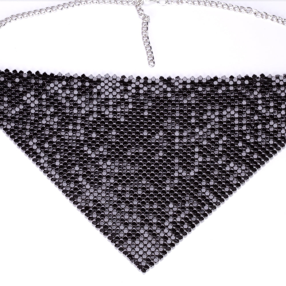 Conjunto de Aleación Bañado en Oro con Cristal Emporia® Negro ( Collar +Pendientes ) 4 