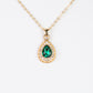 Conjunto de Aleación Bañado en Oro con Cristal Emporia® Verde ( Collar +Pendientes +Pulsera +Anillo +Colgante )