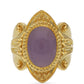 Anillo de Plata Bañada en Oro con Calcedonia lavanda