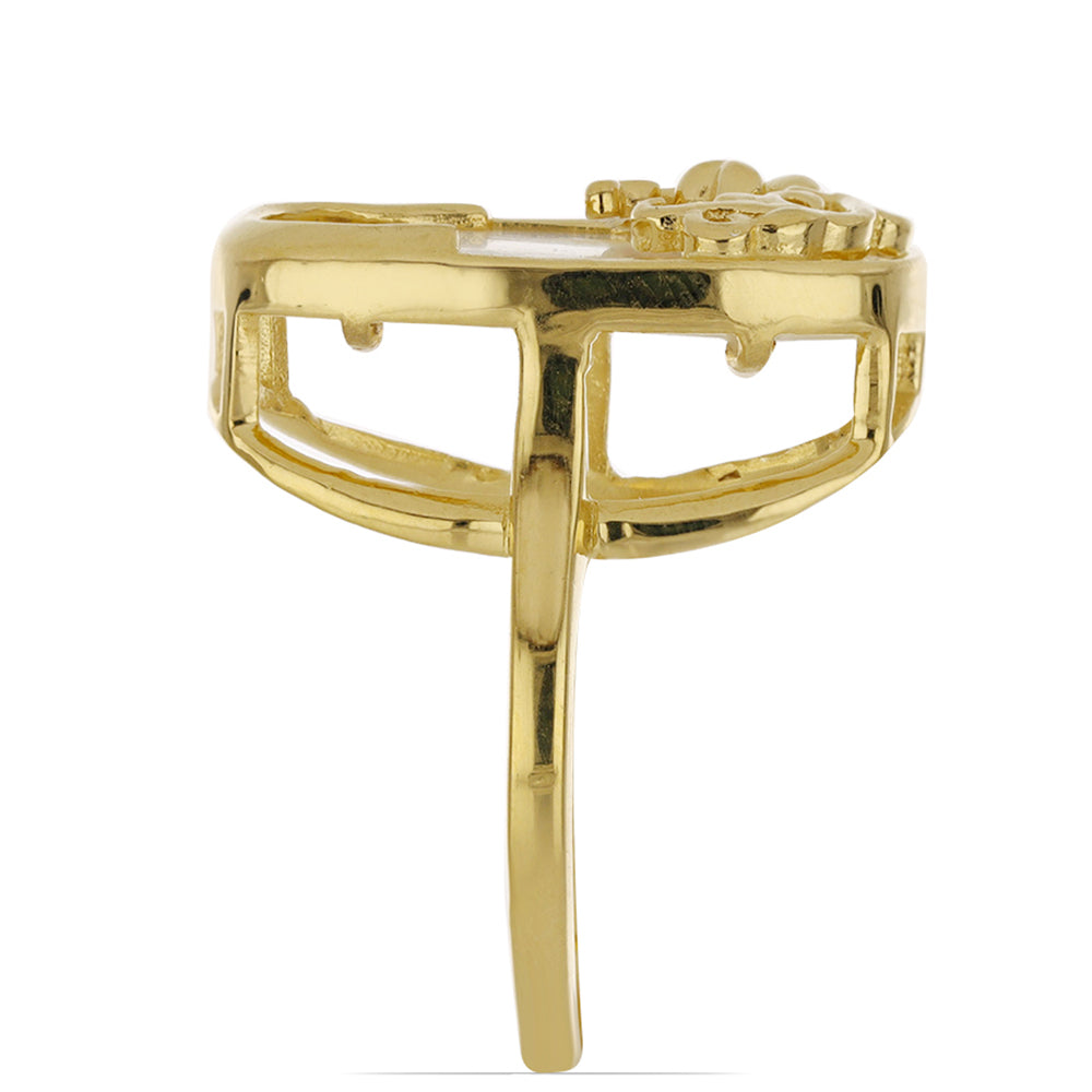 Anillo de Plata Bañada en Oro con Madreperla 4 