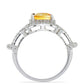 Anillo de Plata con Citrino de los Montes Urales y Topacio Blanco