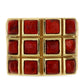 Anillo de Plata Bañada en Oro con Coral de Esponja Roja