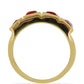 Anillo de Plata Bañada en Oro con Coral de Esponja Roja